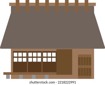 Illustration Of A Simple Thatched Roof House