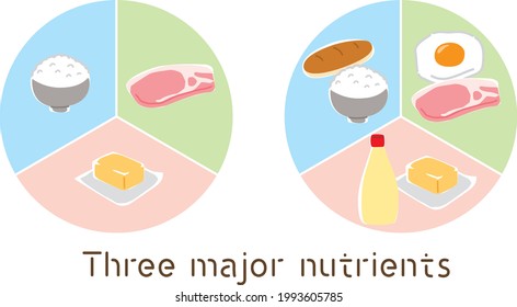 Illustration of a simple three major nutrient table