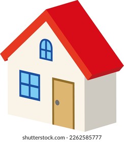 Illustration eines einfachen dreidimensionalen Hauses