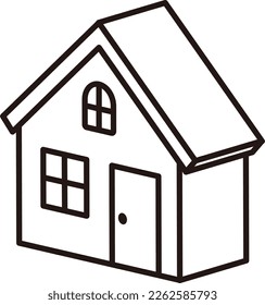 Ilustración de una casa tridimensional simple