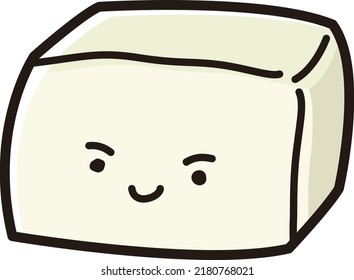 Illustration of a simple tofu character