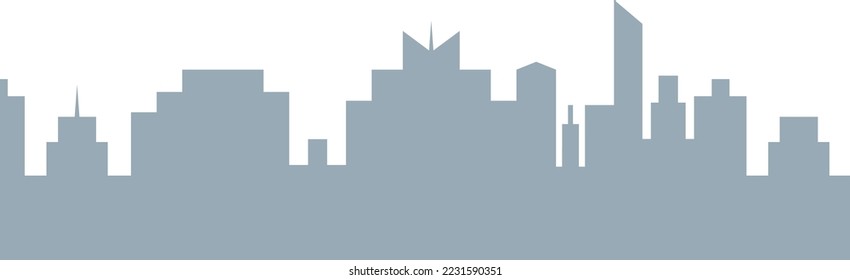 Illustration of simple townscape and cityscape silhouette vector