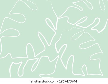 An illustration of simple tropical leaves pattern