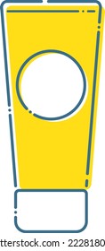 Illustration of a simple tube with a blue dashed line and yellow points