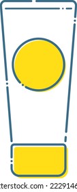 Illustration of a simple tube with a blue dashed line and yellow points