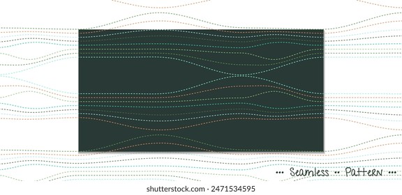 Illustration simple wave line pattern and geometric shape. Abstract graphic design. Vector seamless pattern with colorful stripe line. Design for print fabric, textile, wallpaper background