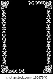ilustración con marco blanco simple sobre fondo negro