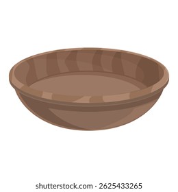 Illustration of a simple wooden bowl suitable for various designs, isolated on white