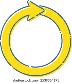 Ilustración de un simple bucle de flecha amarilla