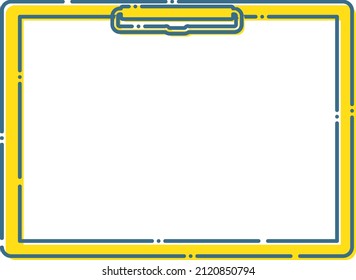 Illustration of a simple yellow sideways binder