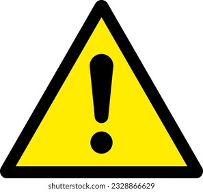 Illustration of a simple yellow warning, attention mark