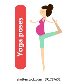 illustration of simple yoga poses for pregnant woman for sport activity and relax