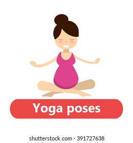 illustration of simple yoga poses for pregnant woman for sport activity and relax