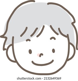It is an illustration of a simple young man's face. I made it with a square-sized art board. It is a single item illustration.