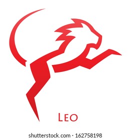 Illustration of Simplistic Lines Leo Zodiac Star Sign isolated on a white background
