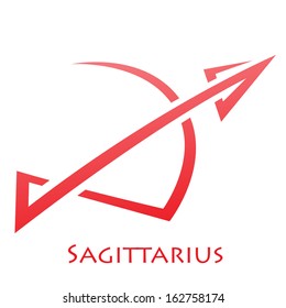 Illustration of Simplistic Lines Sagittarius Zodiac Star Sign isolated on a white background