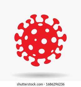Illustration of Simplistic Red Coronavirus Icon