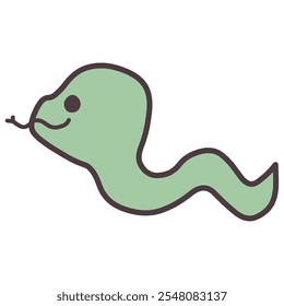 Illustration of a simply deformed green snake.