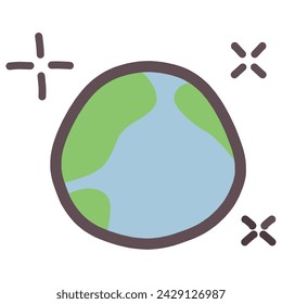 Illustration of simply deformed sparkling earth