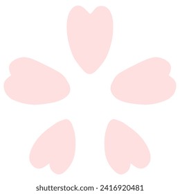 Illustration of simply deformed spring-like cherry blossoms that can be used as a single point of reference.