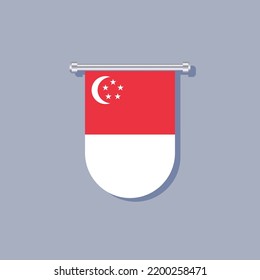 Illustration of Singapore flag Template