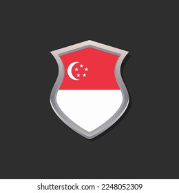 Illustration of Singapore flag Template