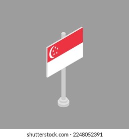 Illustration of Singapore flag Template