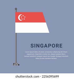 Illustration of Singapore flag Template