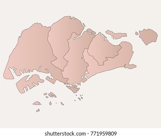 Illustration of the singapore map 