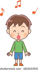 Illustration of a singing boy