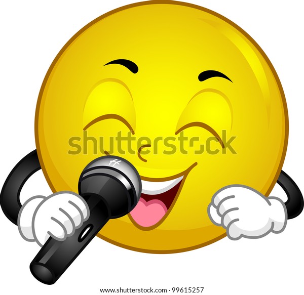 Illustration Singing Smiley Stock Vector (Royalty Free) 99615257