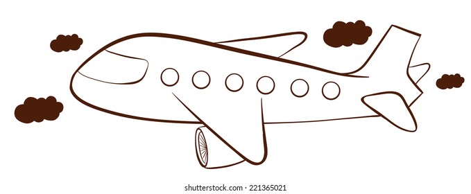 Illustration of a single airplane flying