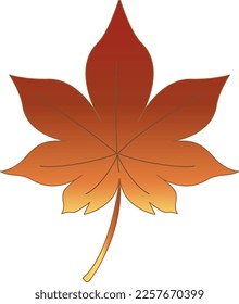 Ilustración de una sola hoja de otoño