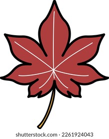 Illustration of a single autumn leaf