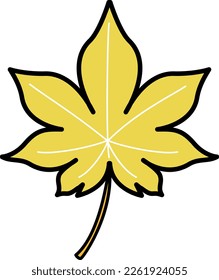 Illustration of a single autumn leaf