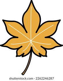 Illustration of a single autumn leaf