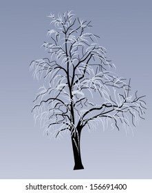 illustration with single bare tree