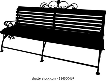 illustration with single bench isolated on white background