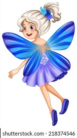 illustration of a single blue fairy