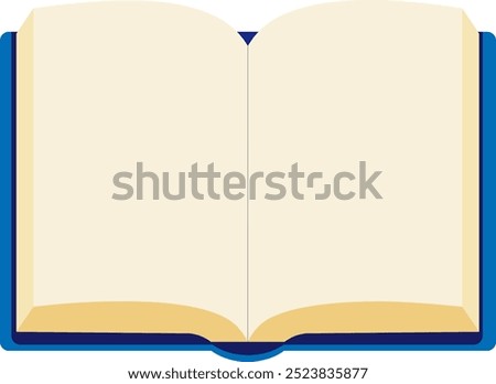 Illustration of a single blue open book