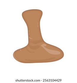 An illustration of a single brown blob with a smooth texture and a unique shape resembling a stylized vase or puddle.  The color is consistent and the form is simple yet intriguing.