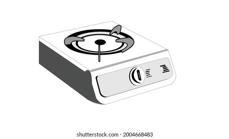 Illustration of a single burner gas stove. cooking equipment eps 10