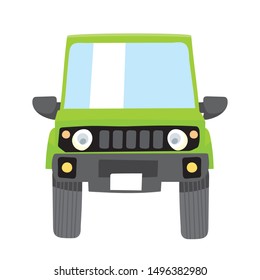 Illustration Of A Single Car, Front View, 4 × 4, Off-road Vehicle, RV Car