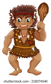 Illustration eines einzelnen Cavemans mit Stick
