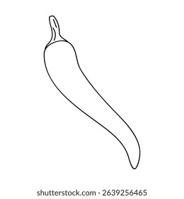 Illustration of a single chili pepper in a minimalist style on a plain background