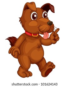 Illustration of a single cute dog in cartoon style