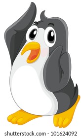 Illustration of a single cute penguin