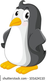 Illustration of a single cute penguin