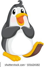 Illustration of a single cute penguin