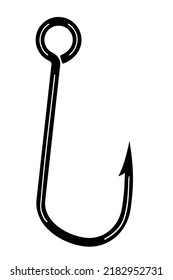 Illustration of a single fishing hook